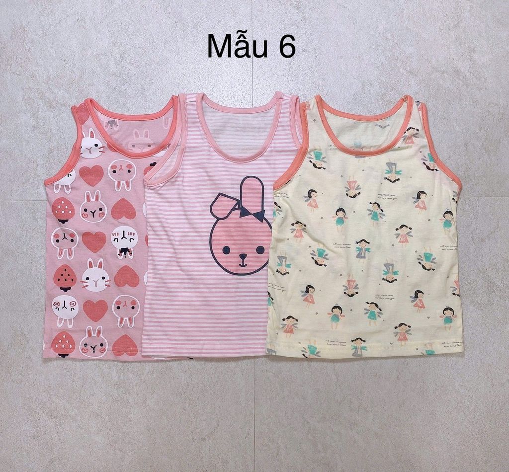 Set 3 áo sát nách MayKids cho Bé Gái size 55 - 85 ( 2 - 14y )