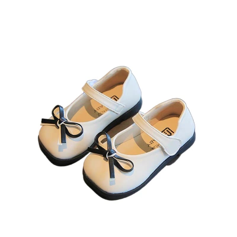 V295 - Giày MG Baby nơ phối kem trắng 2 màu size 21-30