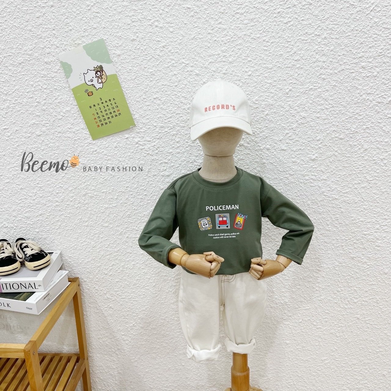 Áo cotton dài tay Beemo ô tô Policeman 4 màu BT