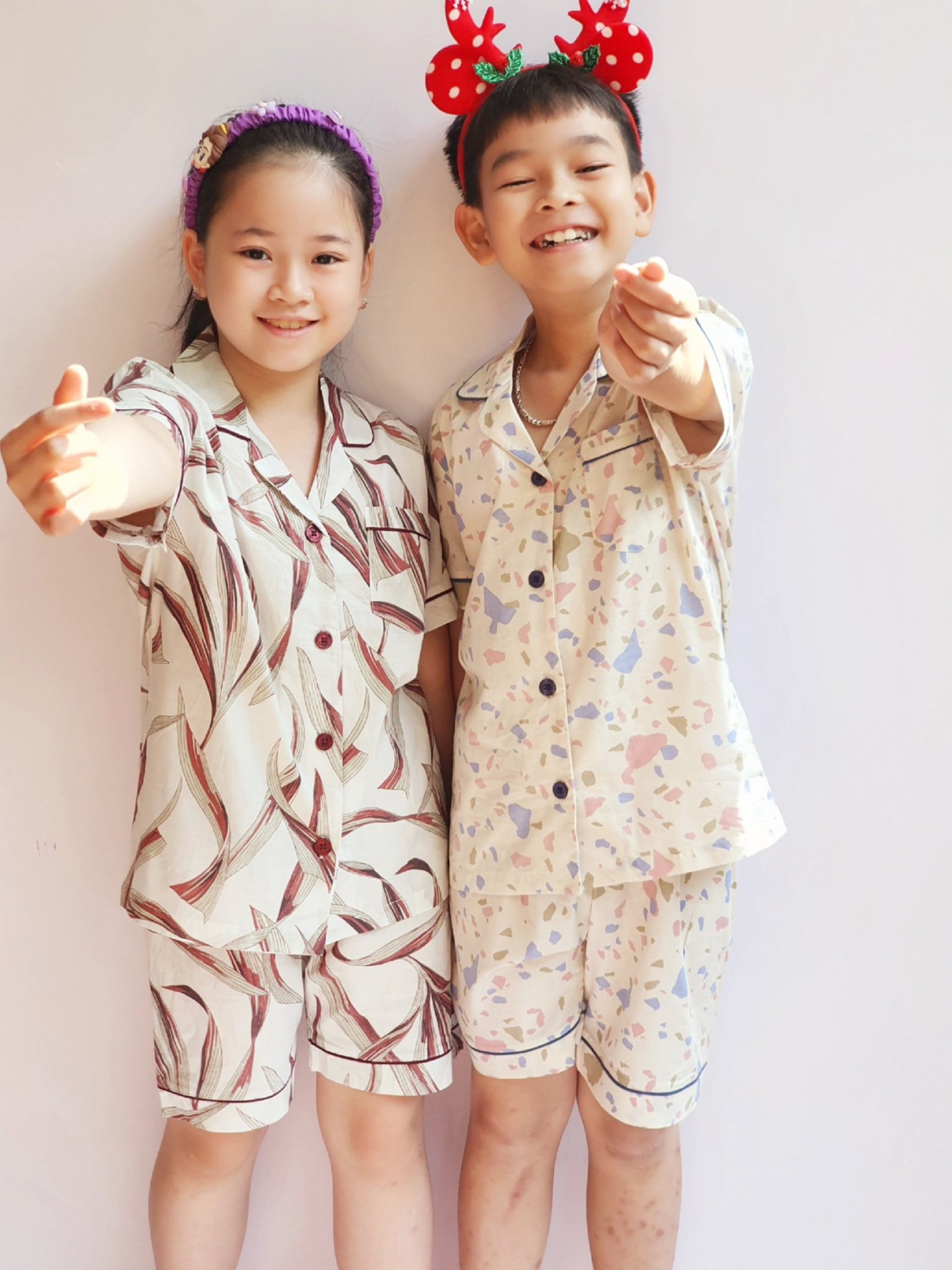 Bộ thô Pyjama Bee Mon 3 họa tiết cho Mẹ và Bé
