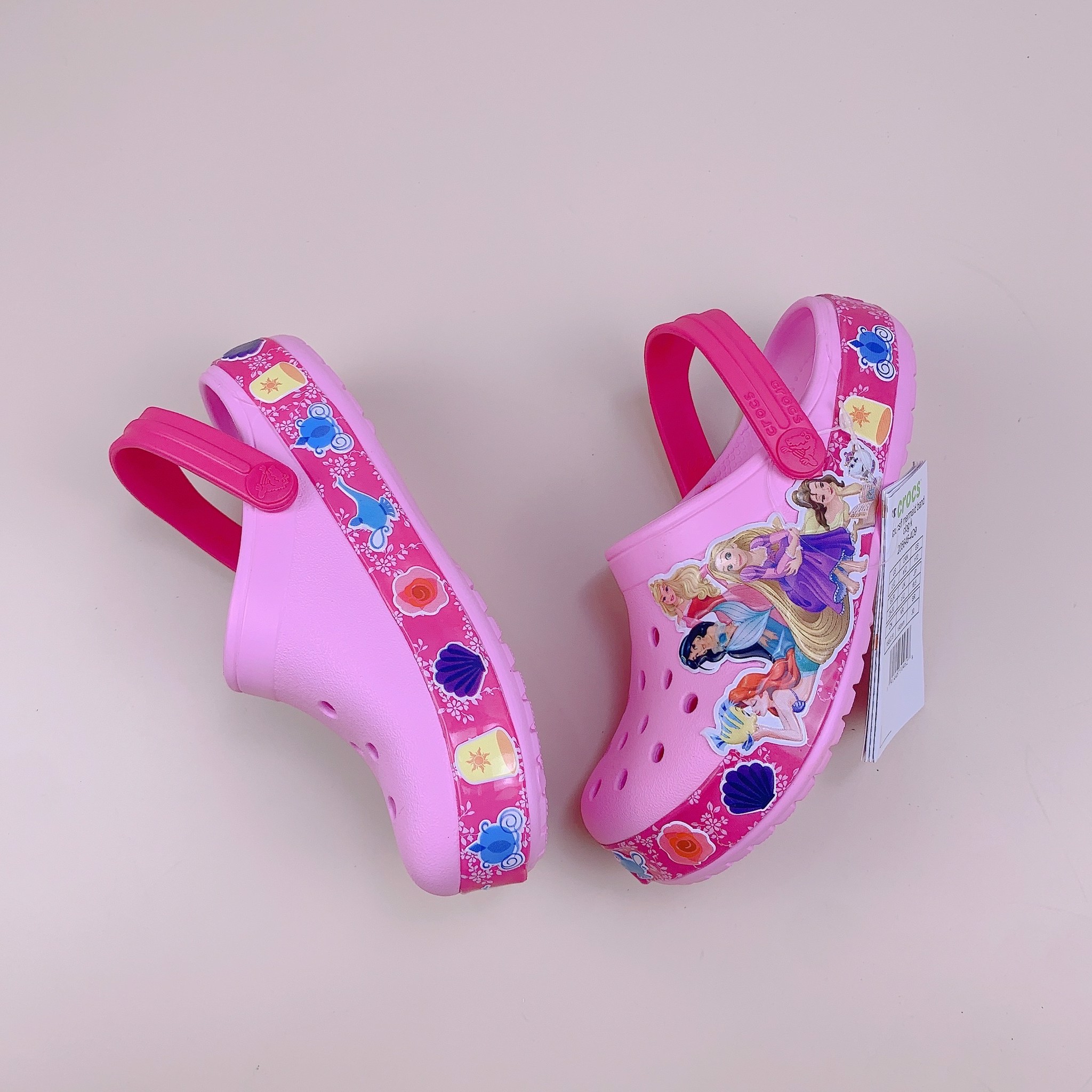 Sục Crocs hồng công chúa viền hồng BG