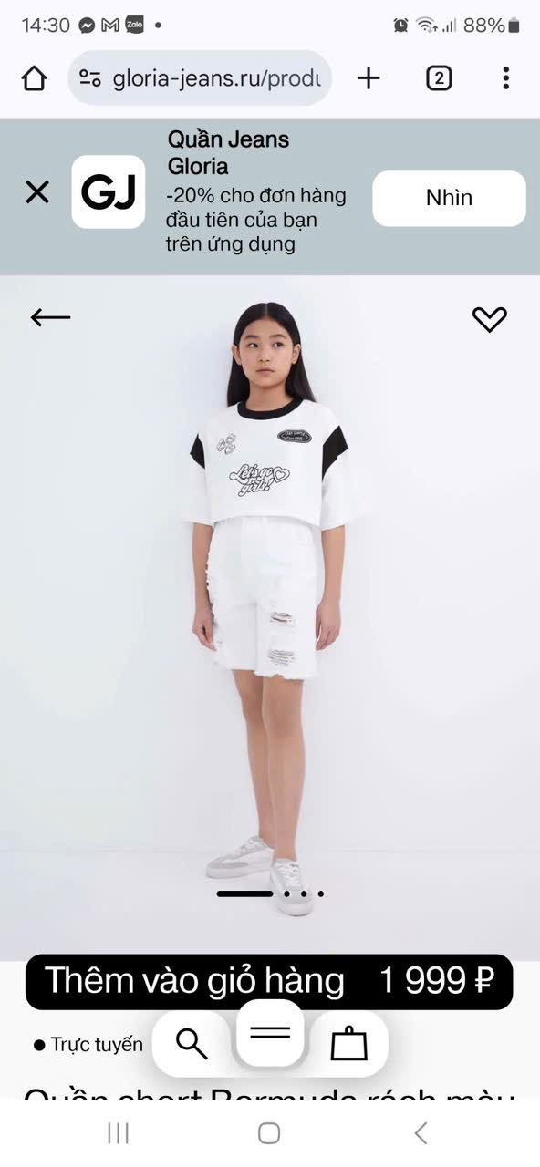Quần jean rách GGJJ dư xịn 2 màu trắng/tím bé gái size 8-14y