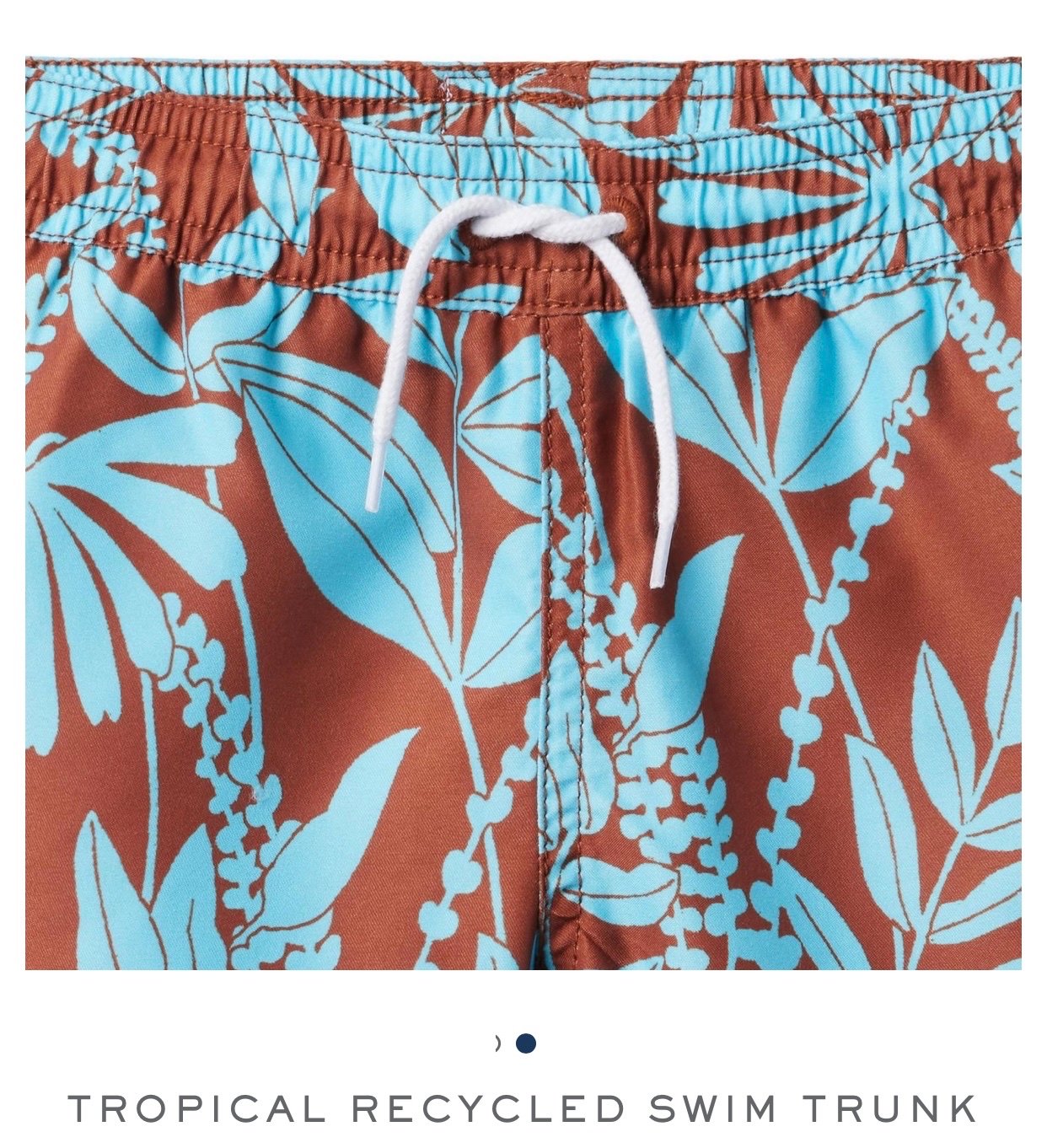 Quần đi biển Janie & Jack nâu hoạ tiết xanh mint tropical