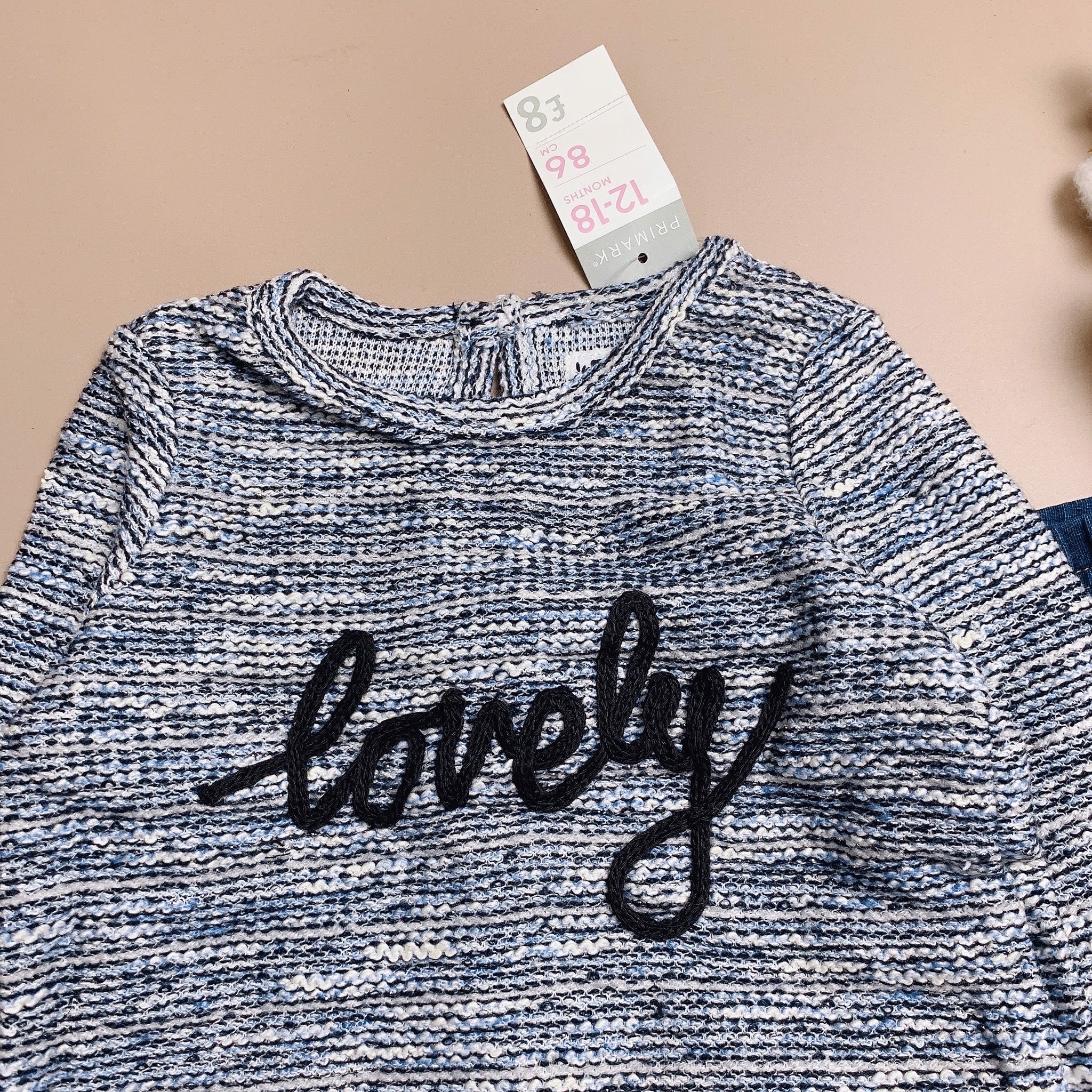 Bộ Primark áo len lovely legging xanh jean BG