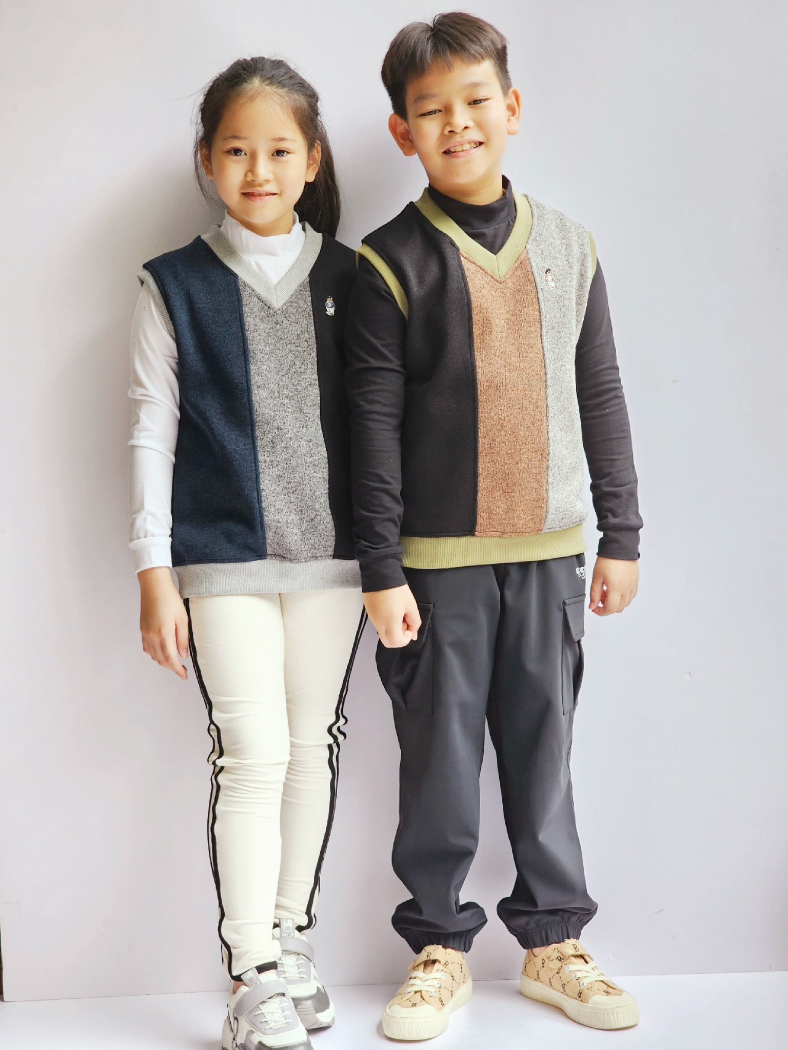 Áo gile nỉ len Bee Mon phối màu BTBG size 120-160