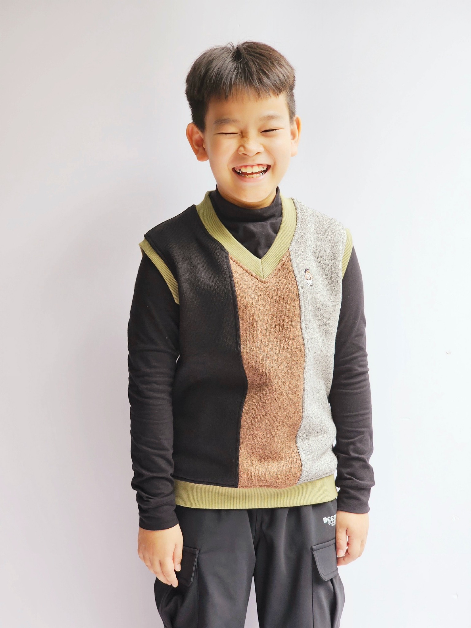 Áo gile nỉ len Bee Mon phối màu BTBG size 120-160