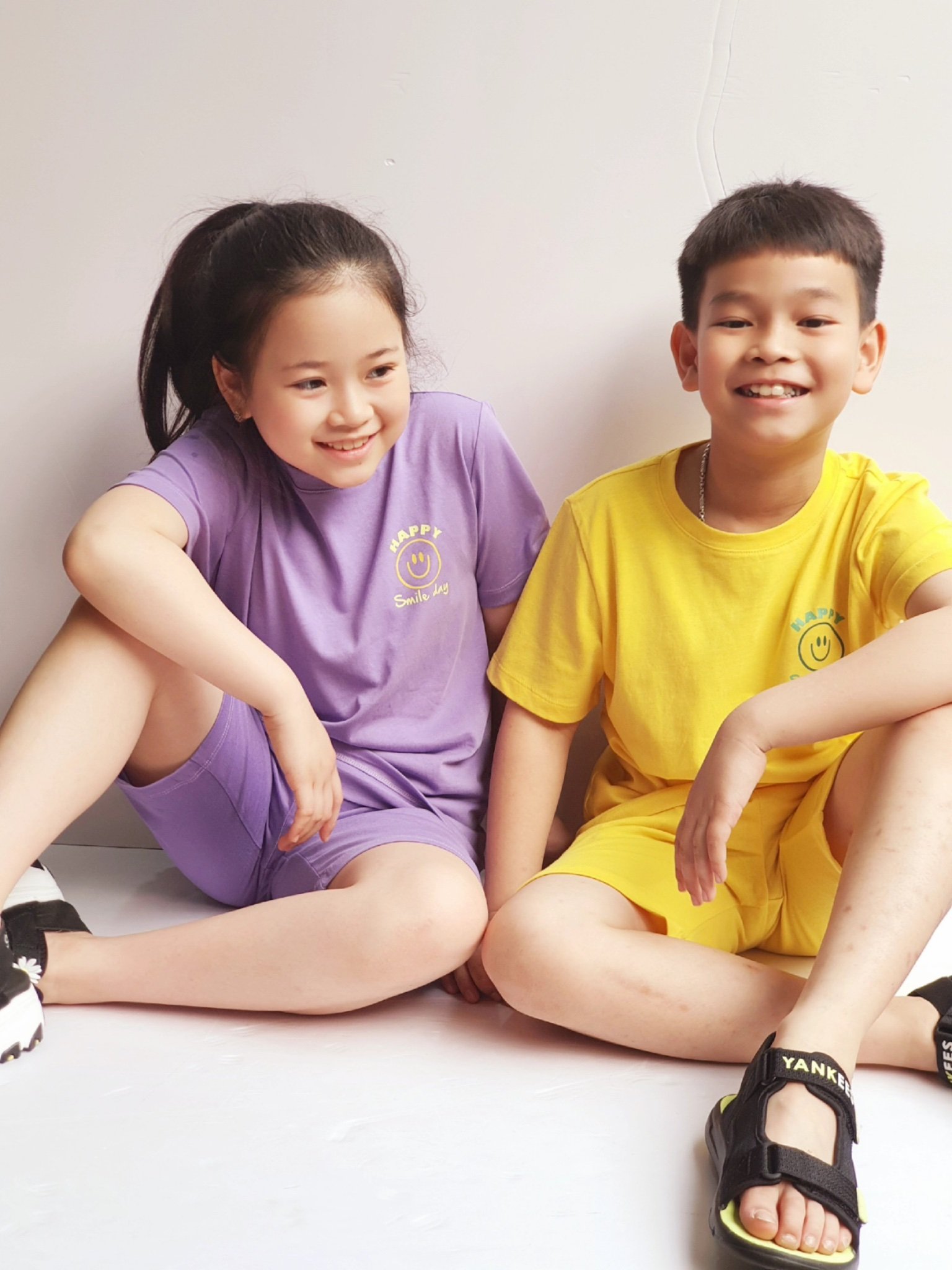 Bộ cotton Bee Mon mặt cười 5 màu BTBG size 110 - 160 - Bảng màu 2