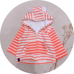 Áo khoác nỉ lót lông Babygap kẻ hồng