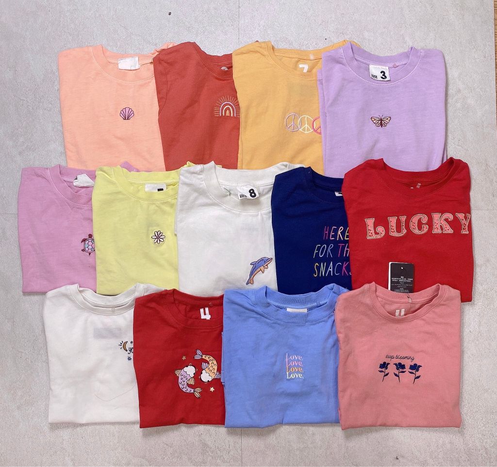 BM3 - Áo cotton on dư xịn thêu ngực nhiều mẫu cho bé gái size 2-10y
