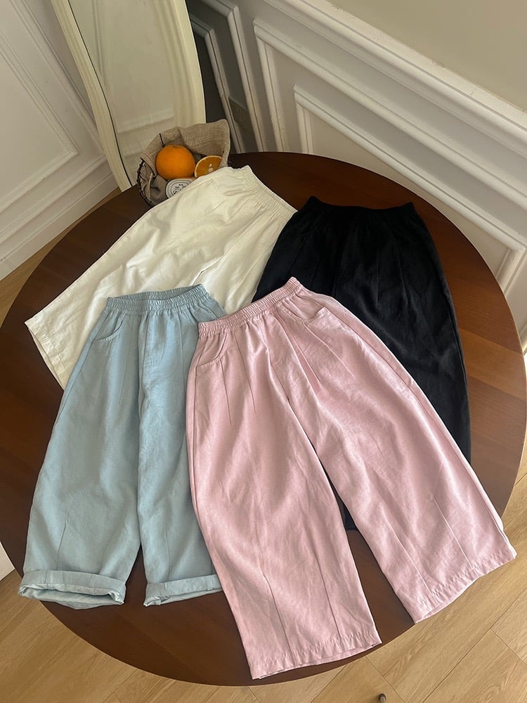 250154 - Quần vải AMBB dáng baggy rộng nhiều màu cho bé gái size 90-170