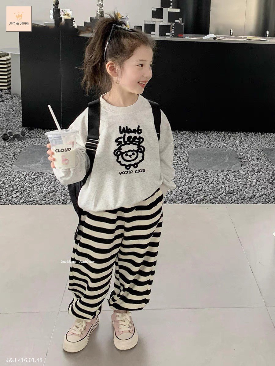 Bộ da cá Jam&Jenny hình cừu Want Sleep 2 màu size 2 - 12y