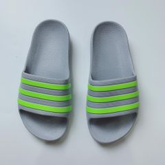 Dép Adidas đúc nguyên khối - ghi sọc xanh cốm