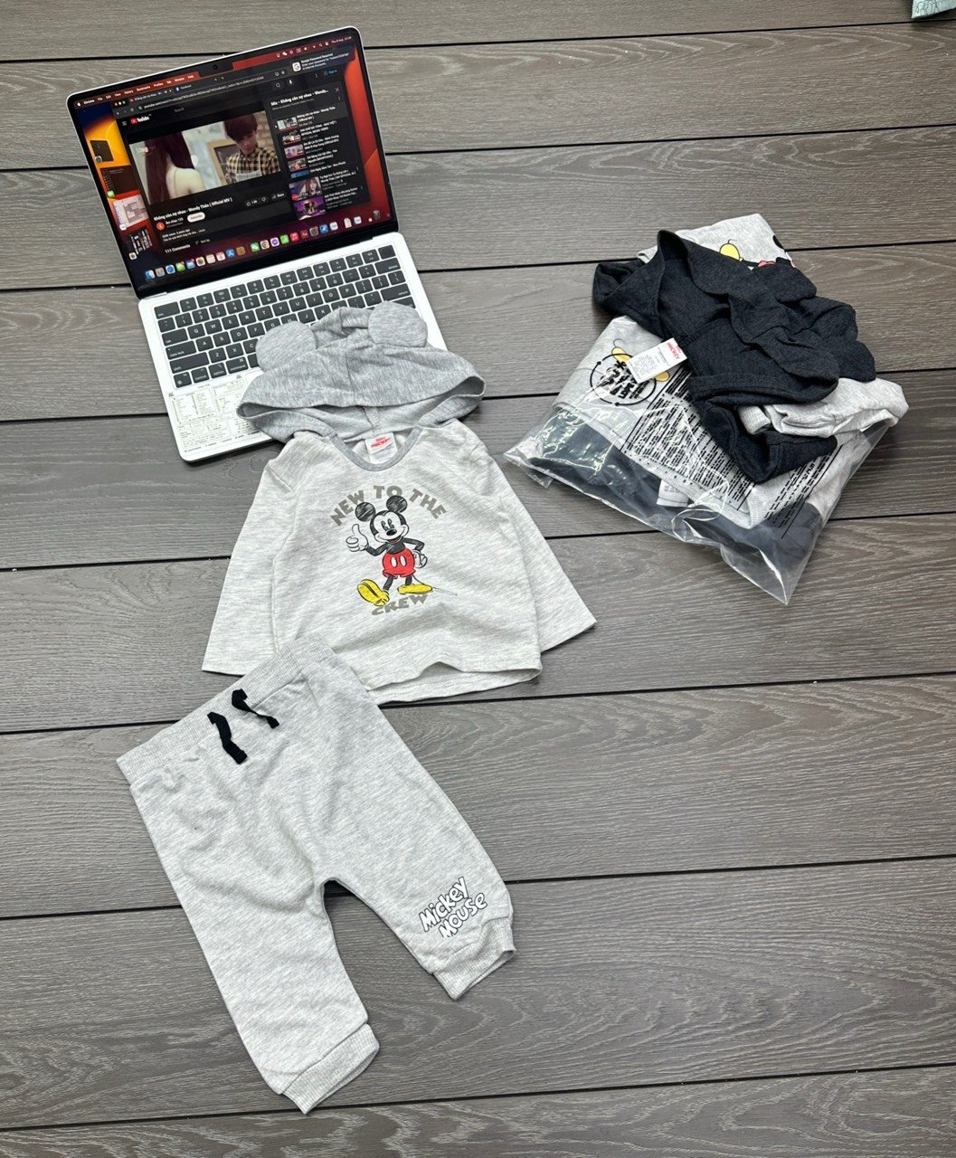 Bộ da cá Junior Mickey 2 mẫu bé trai size 3m - 4y