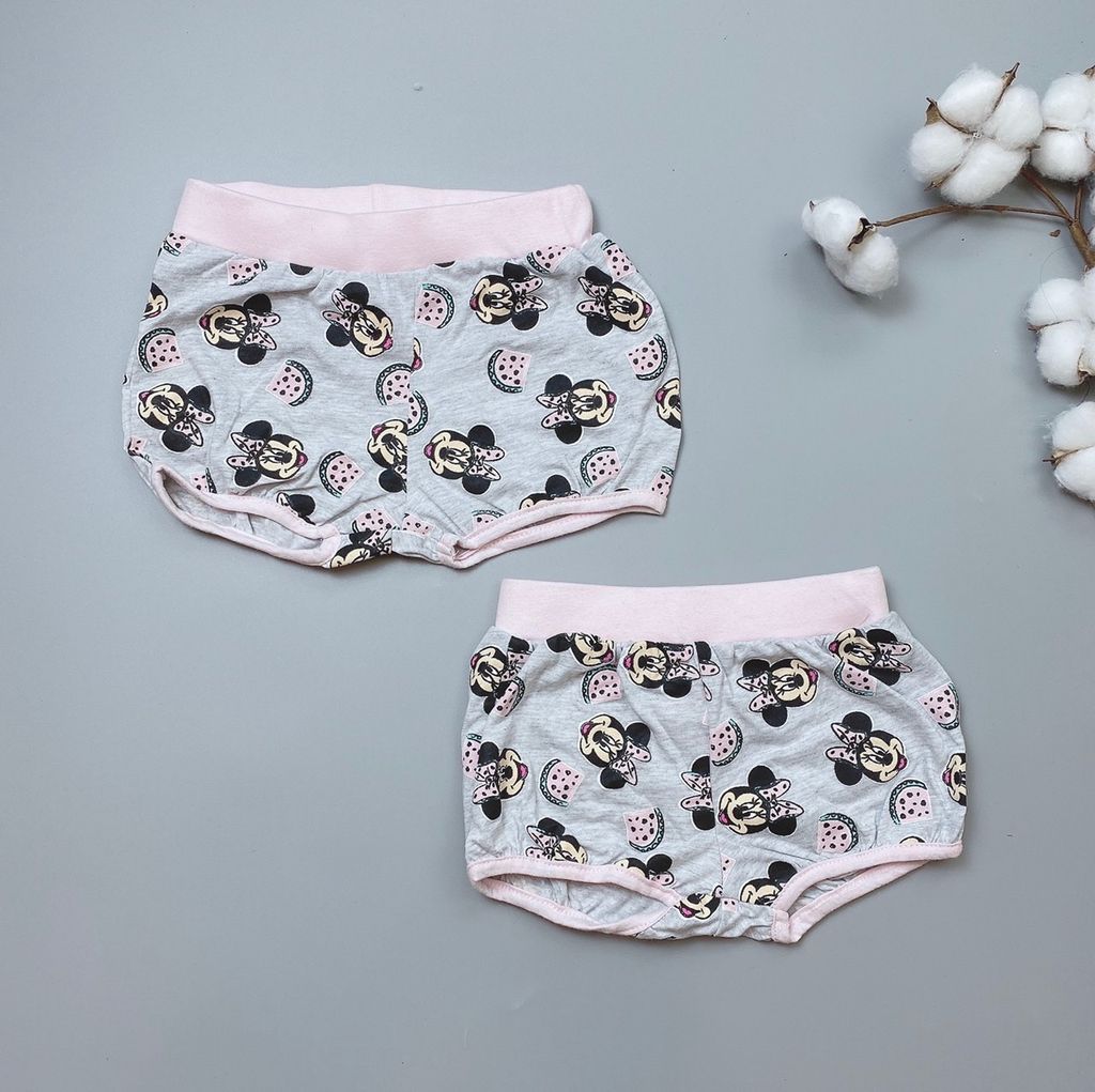 [30%] Quần short cotton Disney minnie ghi hồng