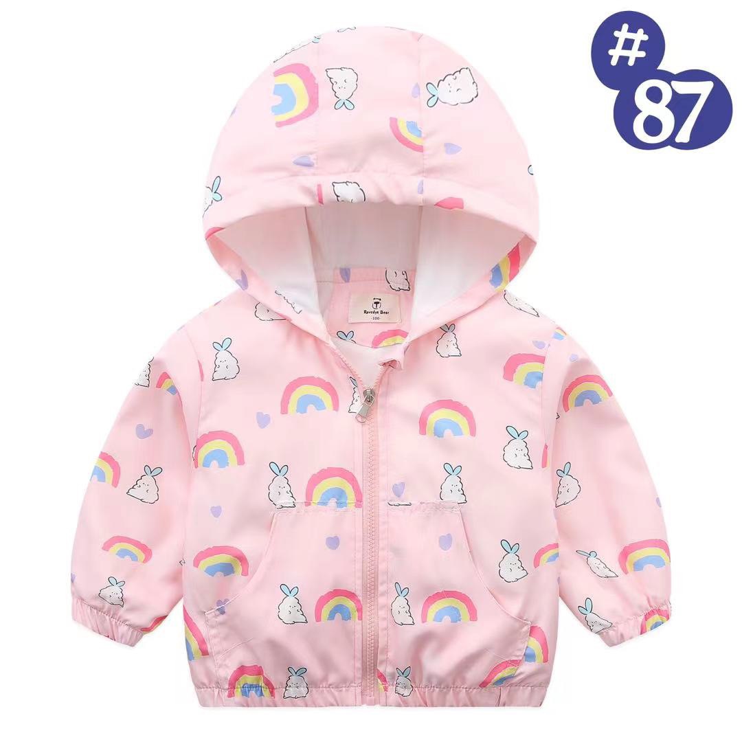 Áo gió lót cotton Ravedye Bear nhiều hình Bé Gái size 100 - 140