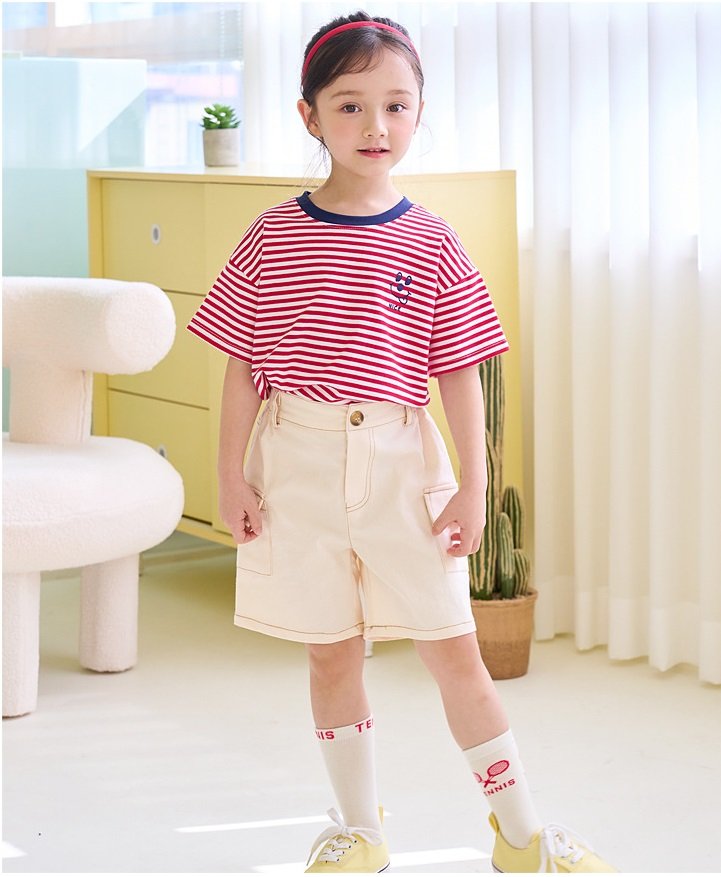 Quần short kaki Bebezoo túi hộp 2 màu kem/rêu BTBG size 100-150