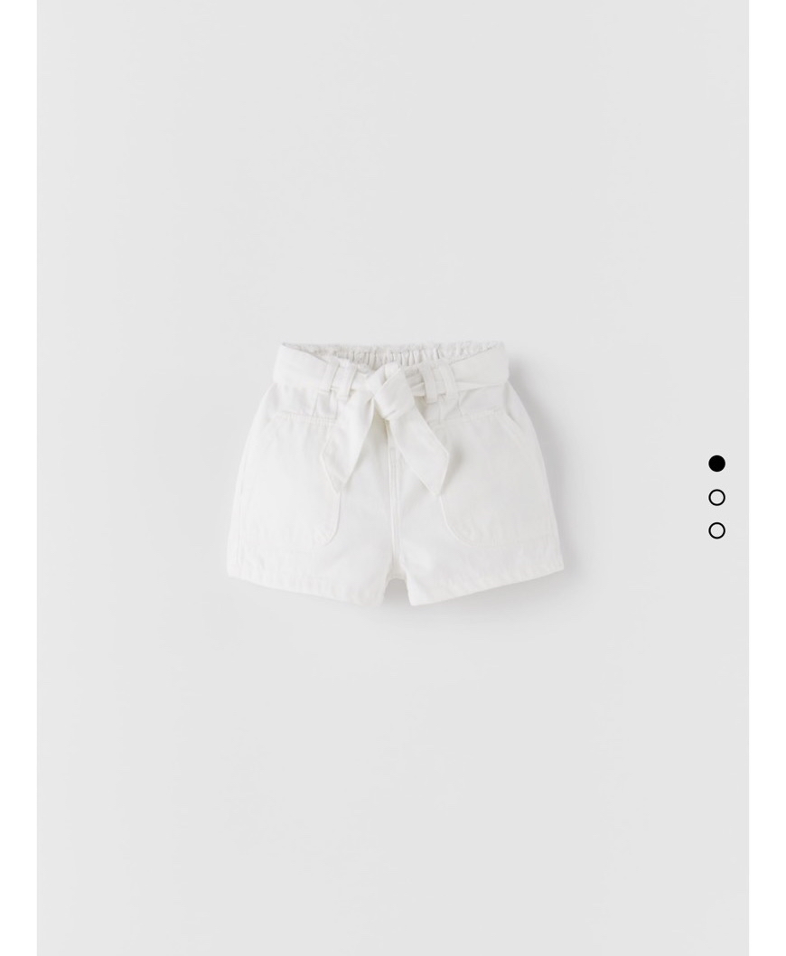 Quần short jean zara kèm đai - màu trắng