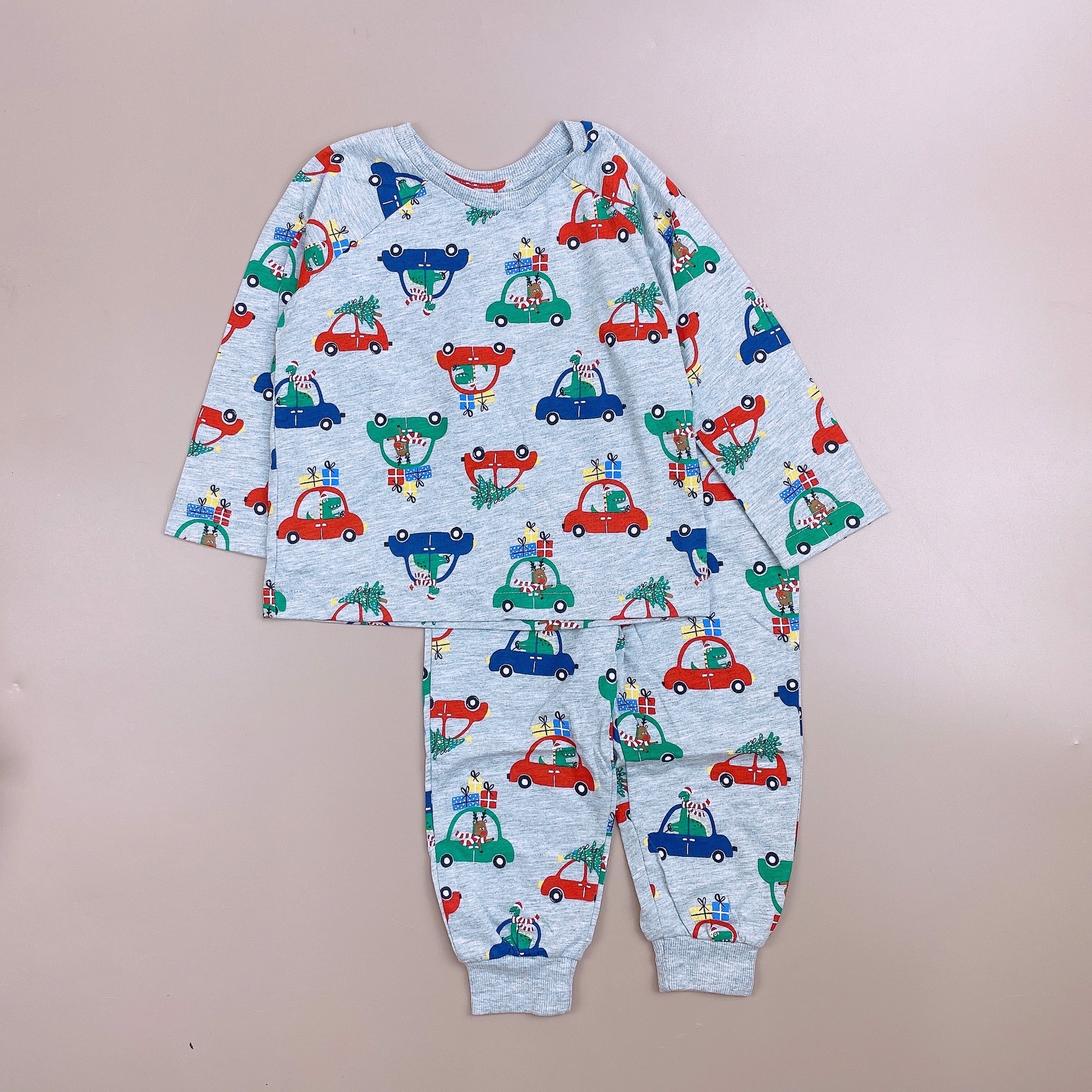 Bộ cotton matalan BT màu ghi ô tô noel