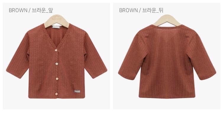Cardigan nâu bebezoo sợi dệt mỏng size 90-130