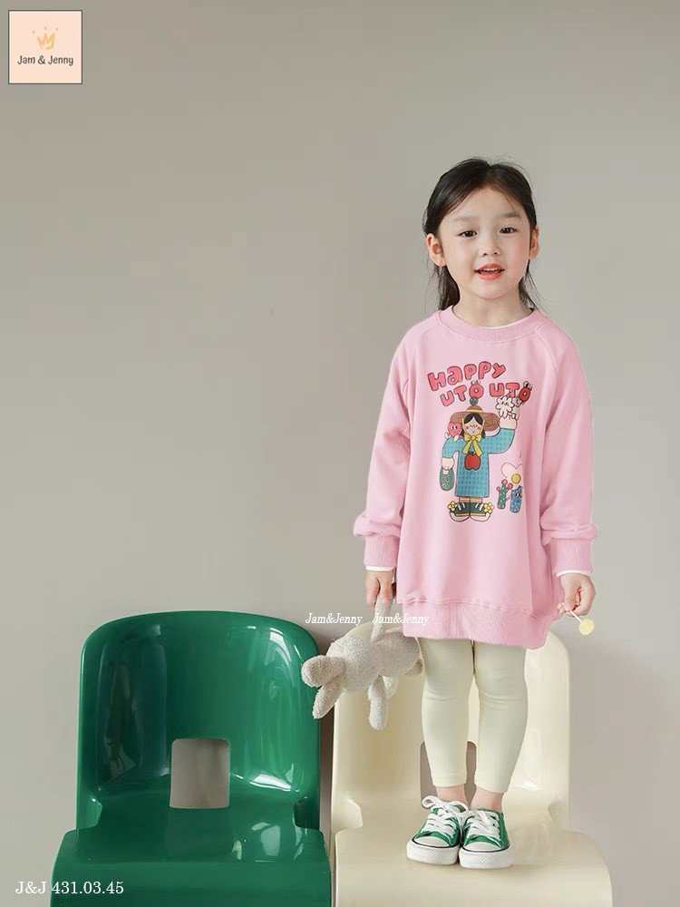 Set Jam&Jenny áo váy + quần legging cotton 3 hình BG size 2 - 12y