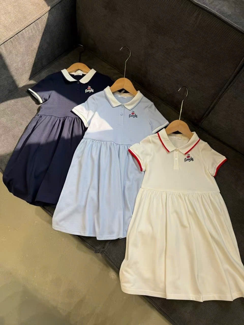 Váy Polo cổ đức Bala.bala Lovely 3 màu navy/xanh/trắng bé gái size 130-170