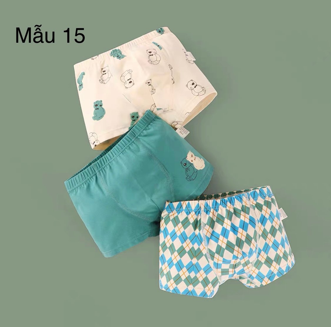 Set 3 sịp đùi cạp nhỏ nhiều mẫu BT size 120 - 160 ( Bảng màu mới )