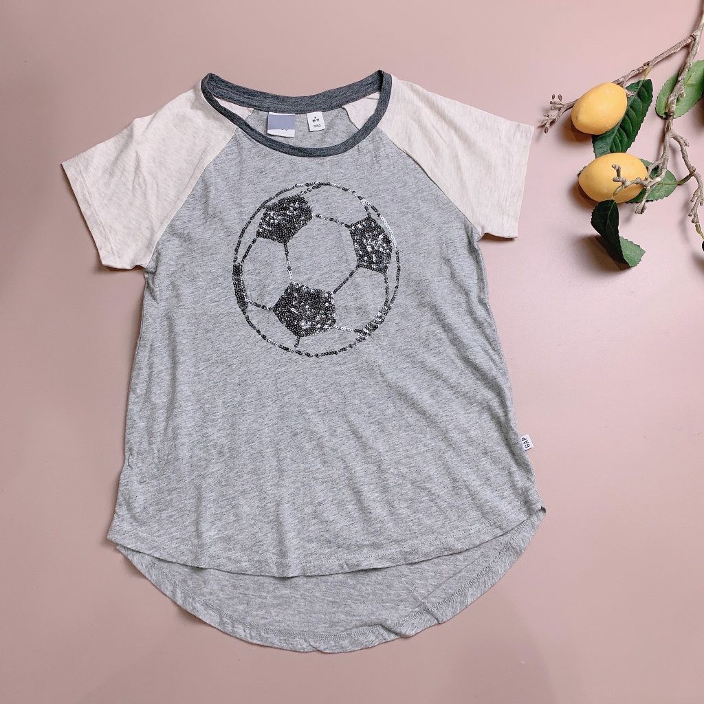 Áo cotton Gap - Ghi quả bóng phối tay be