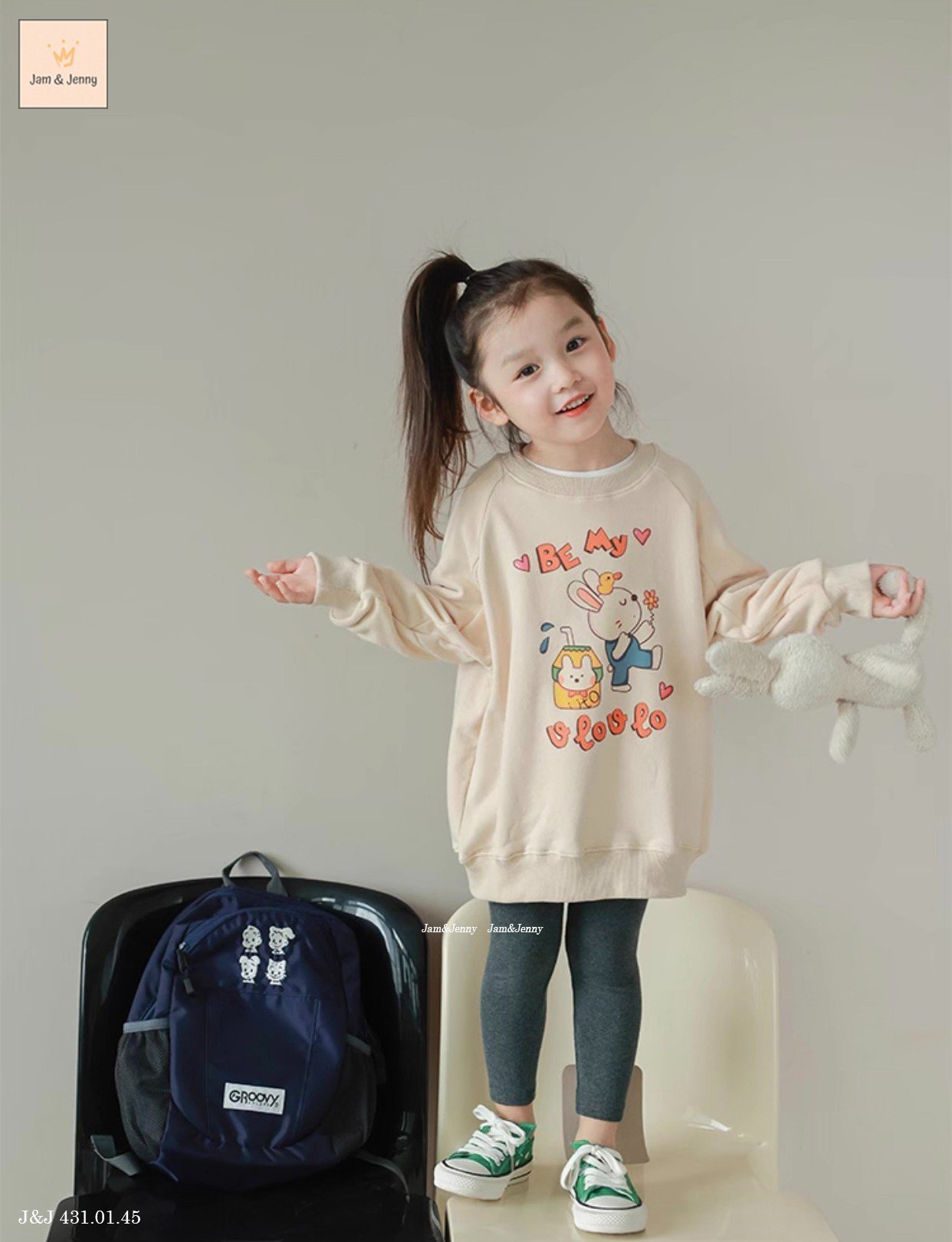 Set Jam&Jenny áo váy + quần legging cotton 3 hình BG size 2 - 12y
