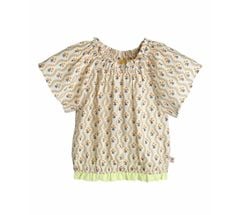 Áo sơ mi Moimoln xuất Hàn dư xịn vải linen màu vàng cốm bé gái size 90-120