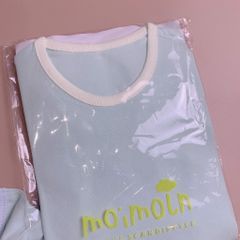 Bộ cotton xuất Hàn Moimoln / Agabang - màu xanh Paste cổ viền trắng