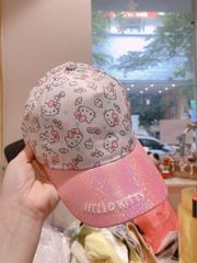 Mũ lưỡi trai Hello Kitty nhũ hồng size 4-12y