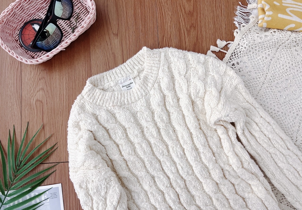 Áo len vặn thừng Abercrombie Kids dòng đại 4 màu BG size 6 - 16y