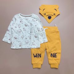 Set 3ct Disney C&A áo cotton + quần nỉ + yếm pooh BT