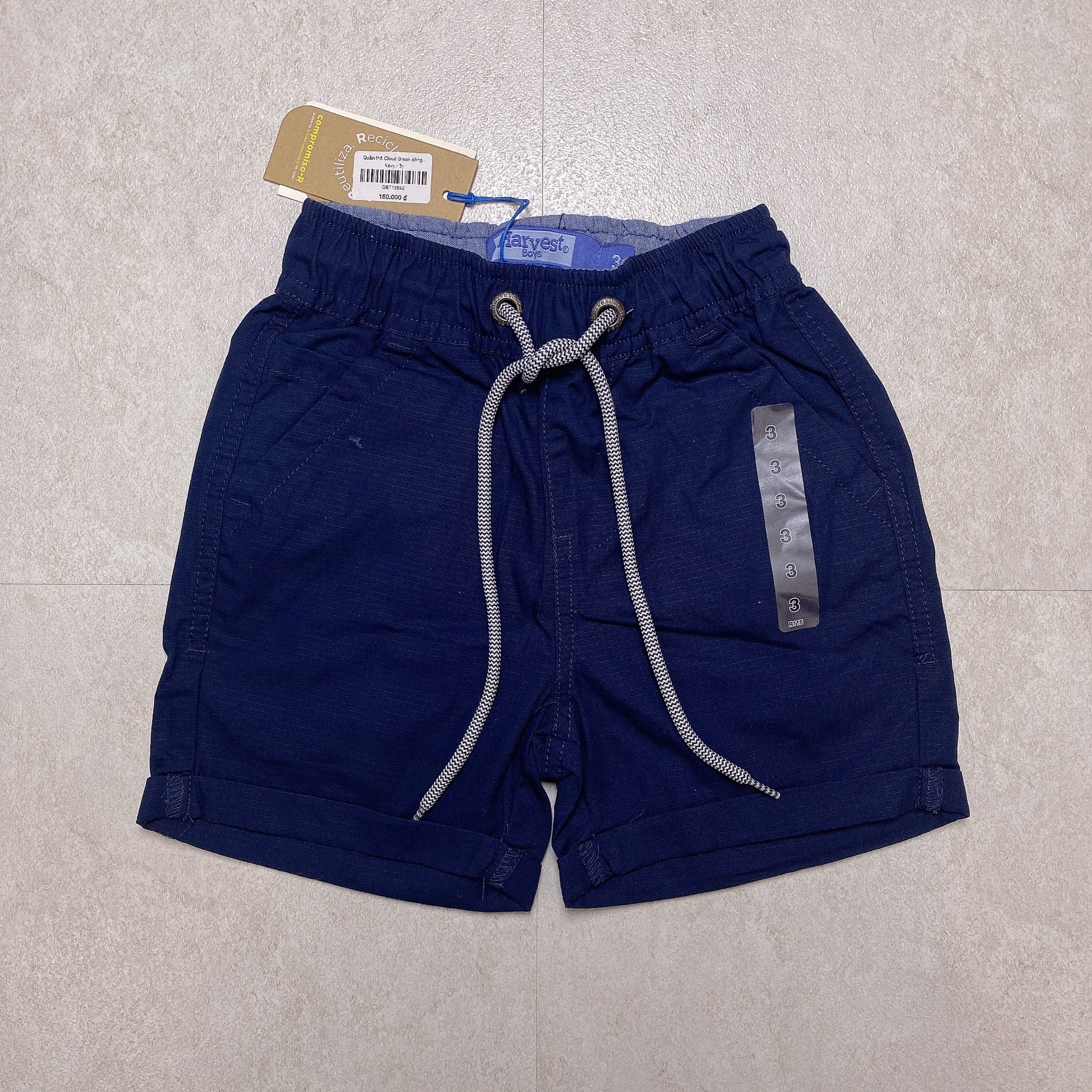 Quần short thô Cloud Break dòng trung Harvest trơn màu Bé Trai size 3 - 10y