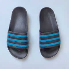 Dép Adidas đúc nguyên khối - đen sọc blue