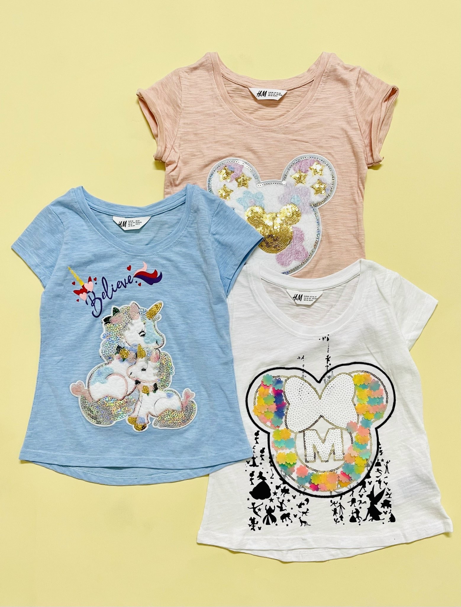 Áo cotton HM kim sa nhiều màu BG 2-10y