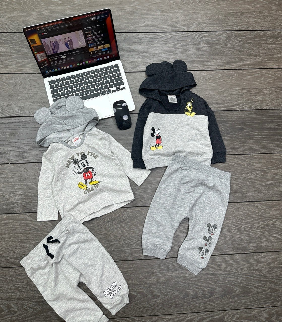 Bộ da cá Junior Mickey 2 mẫu bé trai size 3m - 4y