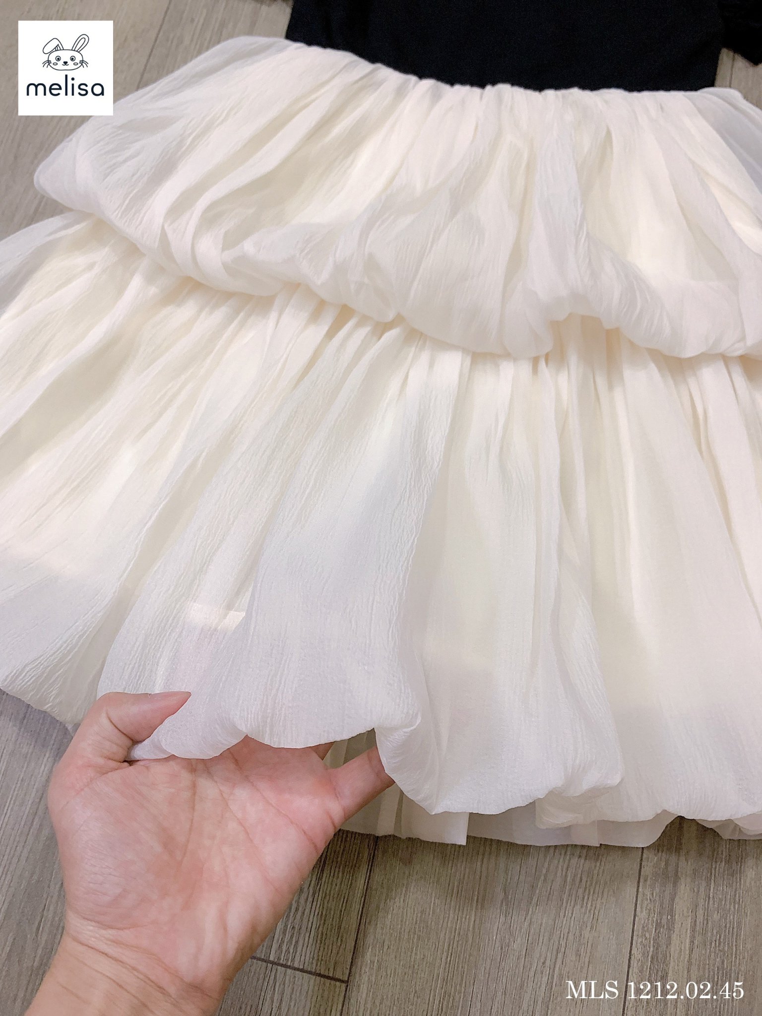 Váy cotton Melisa phối chân voan xếp tầng 2 màu size 2 - 11y