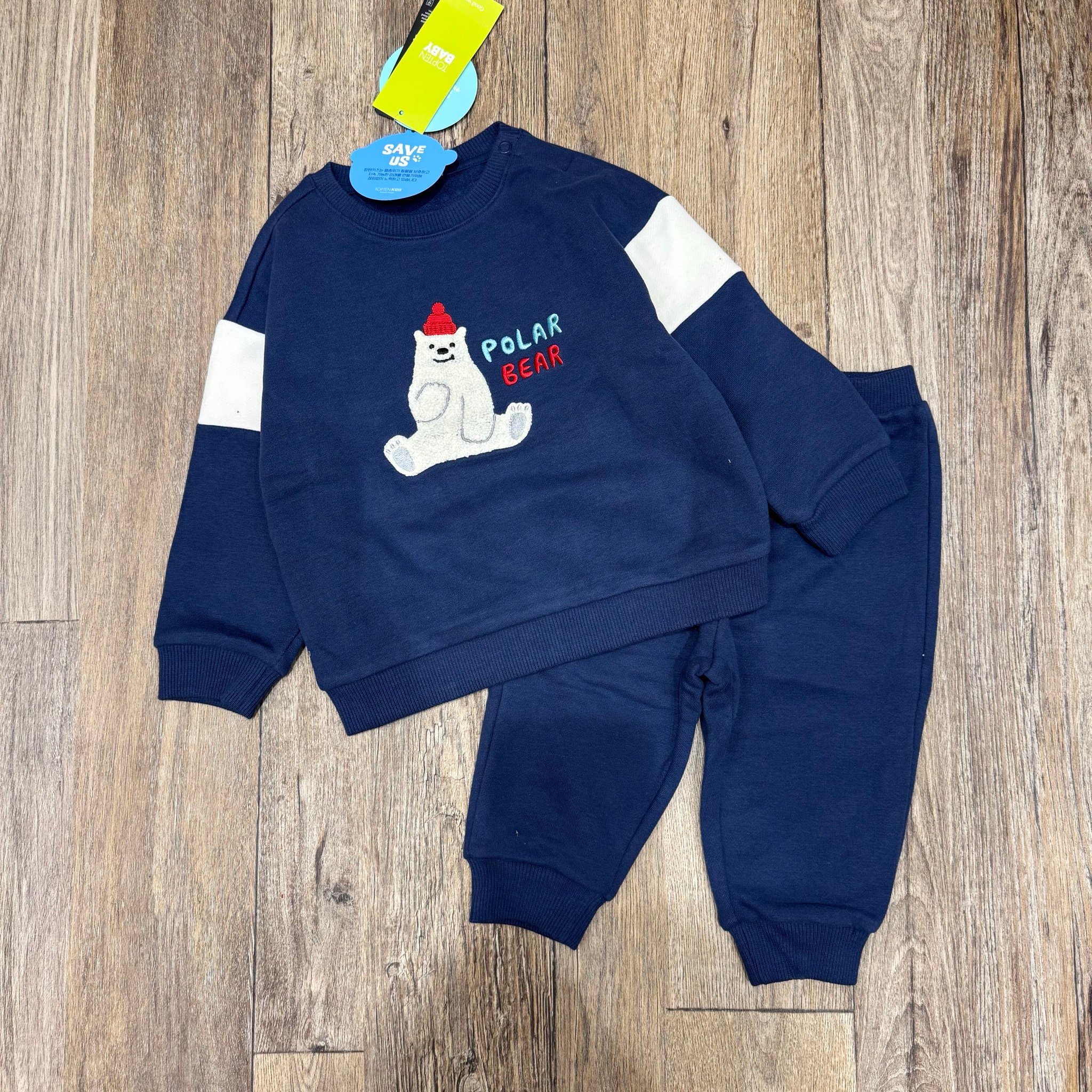 Bộ nỉ bông Topten Baby xuất Hàn họa tiết động vật nhiều màu cho bé size 80-110