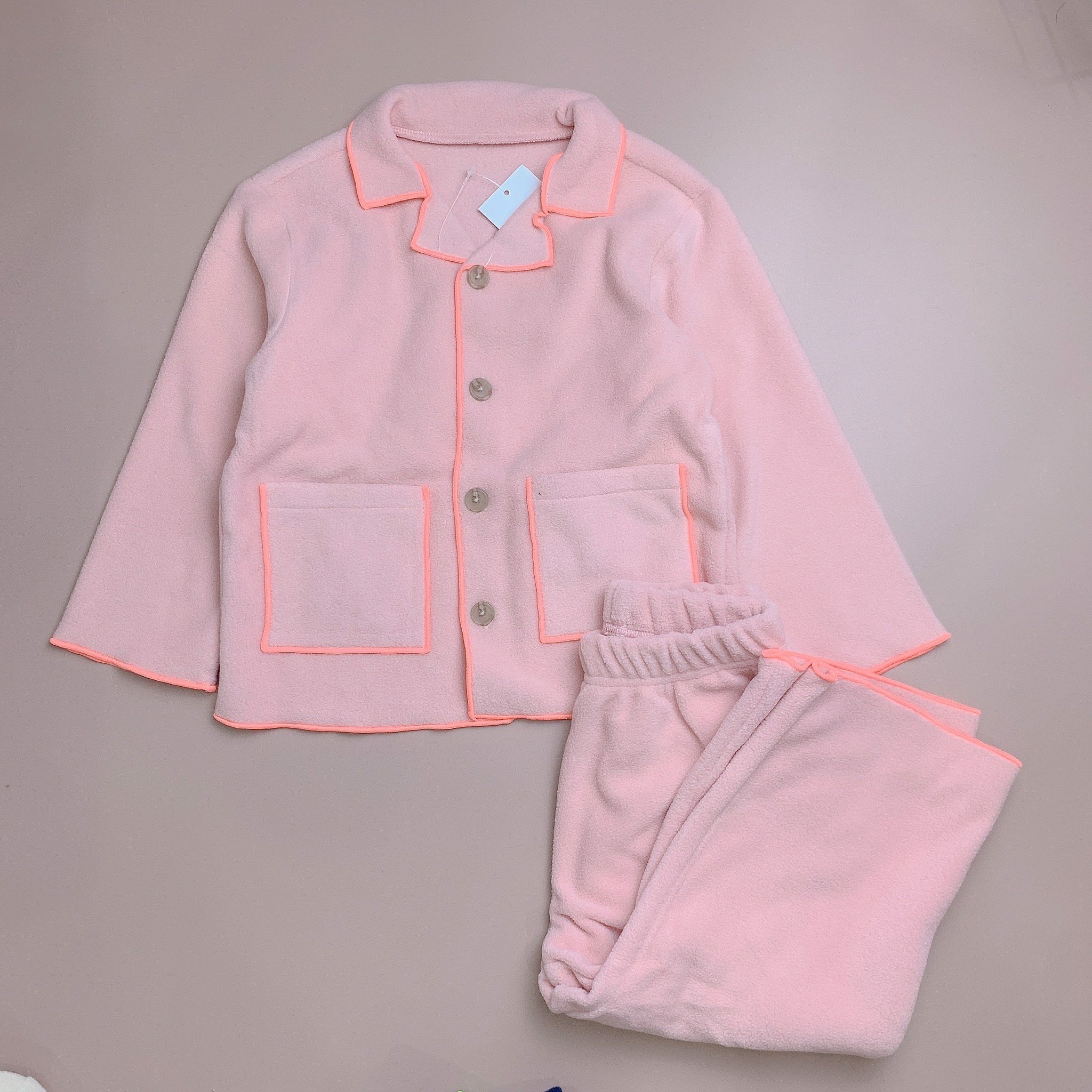 Bộ pyjama nỉ bông Laughing Child xuất hàn 3 màu
