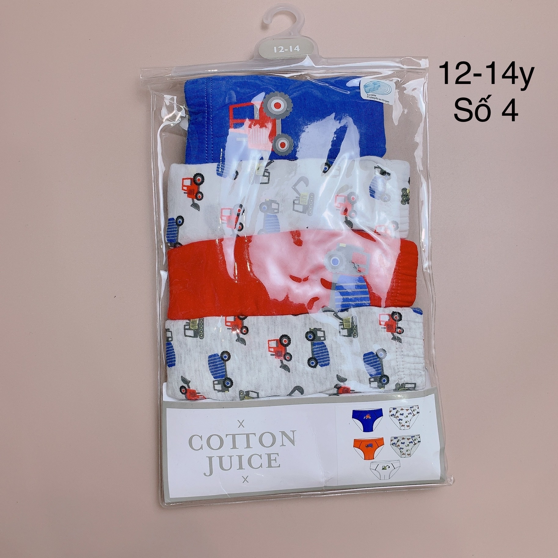 [12-14y] Set 5 quần sịp tam giác Cotton Juice bé trai