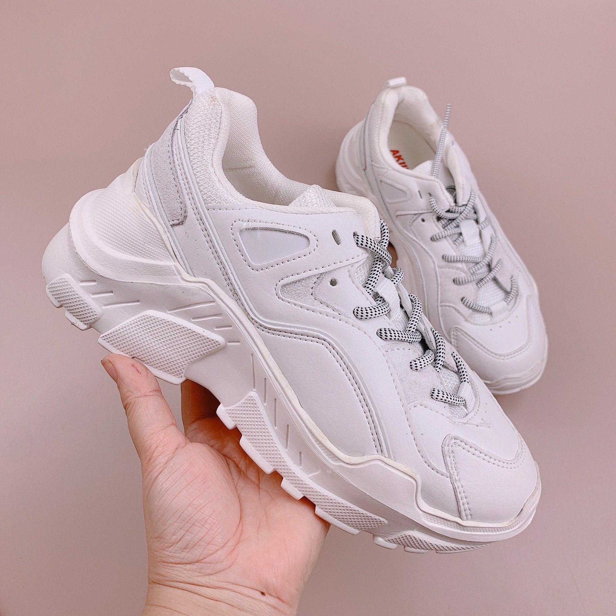 Giày Sneaker AKIII Classic dáng chunky xuất Hàn (người lớn) - màu trắng