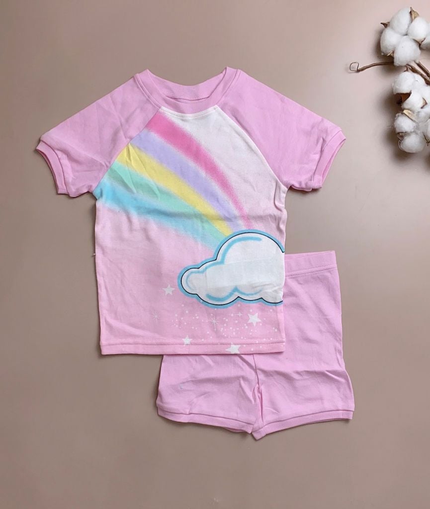 Bộ cotton Kirkland BG - màu hồng đám mây cầu vồng
