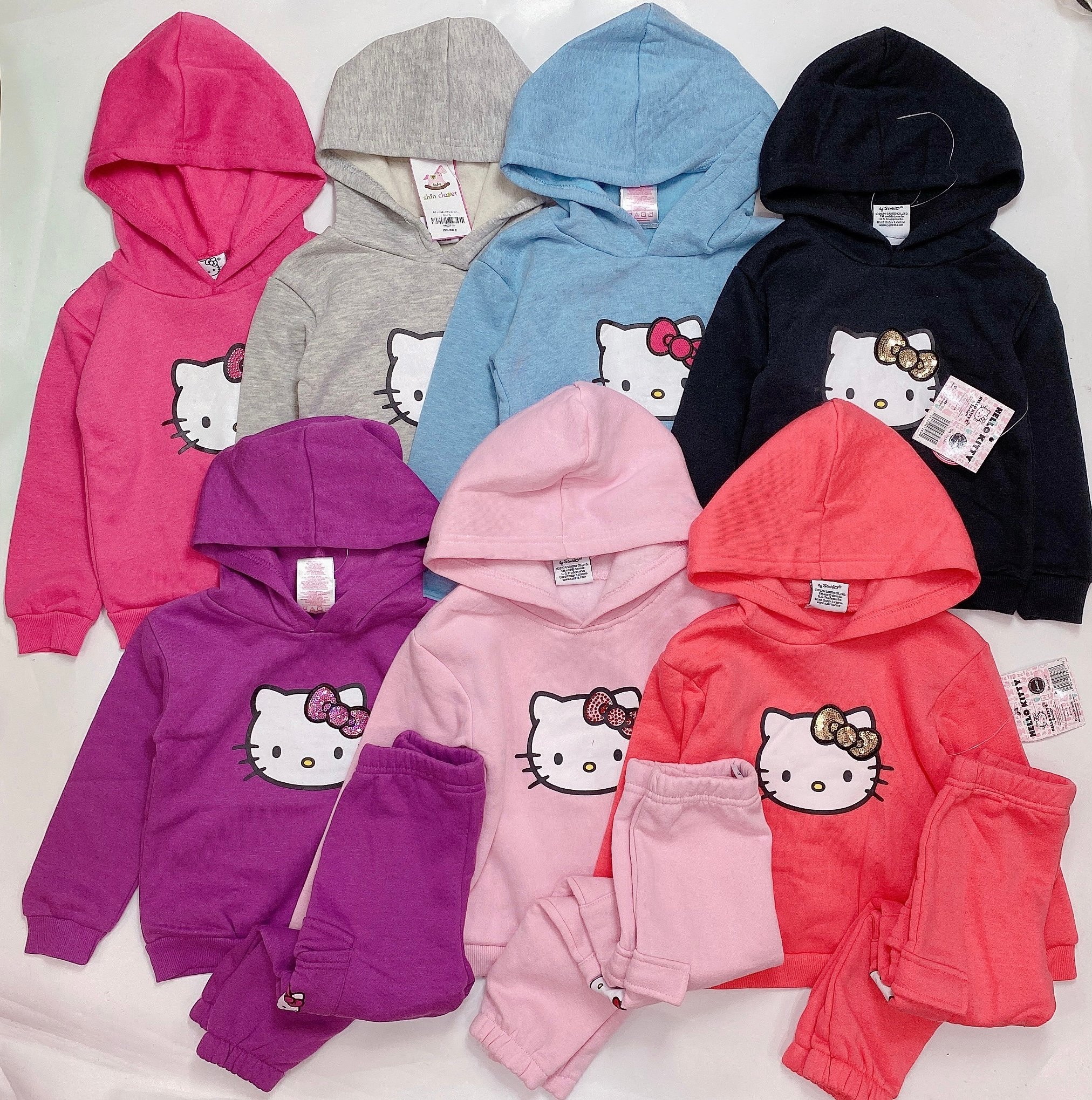 Bộ nỉ Hello Kitty dư xịn nhiều màu bé gái size 1-12y