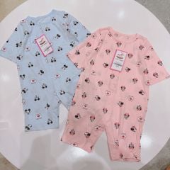 Body đùi vải mềm thông hơi Agabang xuất Hàn dư xịn Mickey, Minnie 2 màu hồng/xanh size 70/80
