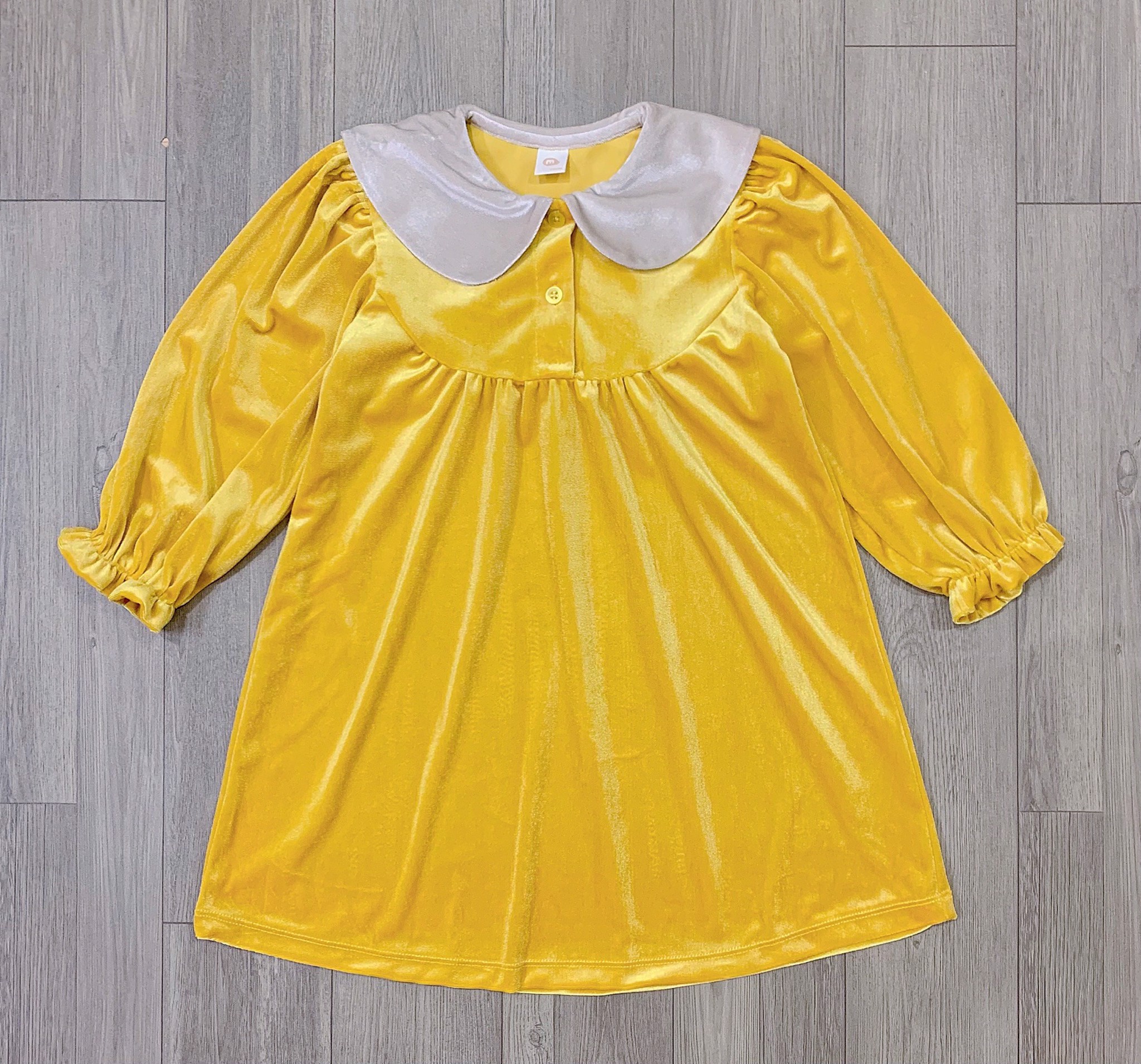 Váy nhung cổ sen lưng thỏ Milkmile 3 màu đỏ / vàng / hồng size 90 - 140