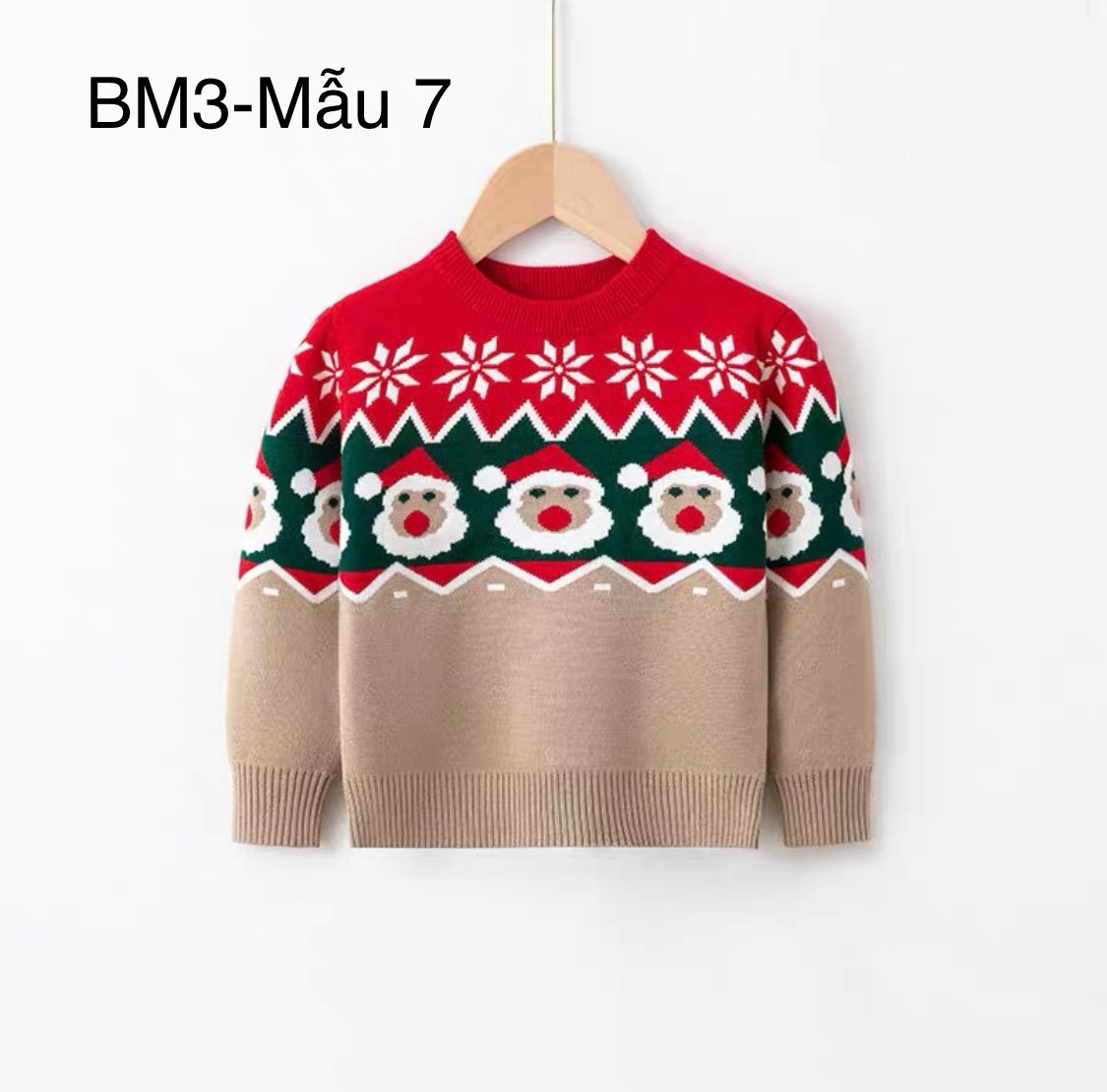 Áo len nhiều hình Noel BTBG size 100 - 140 - Bảng màu 3