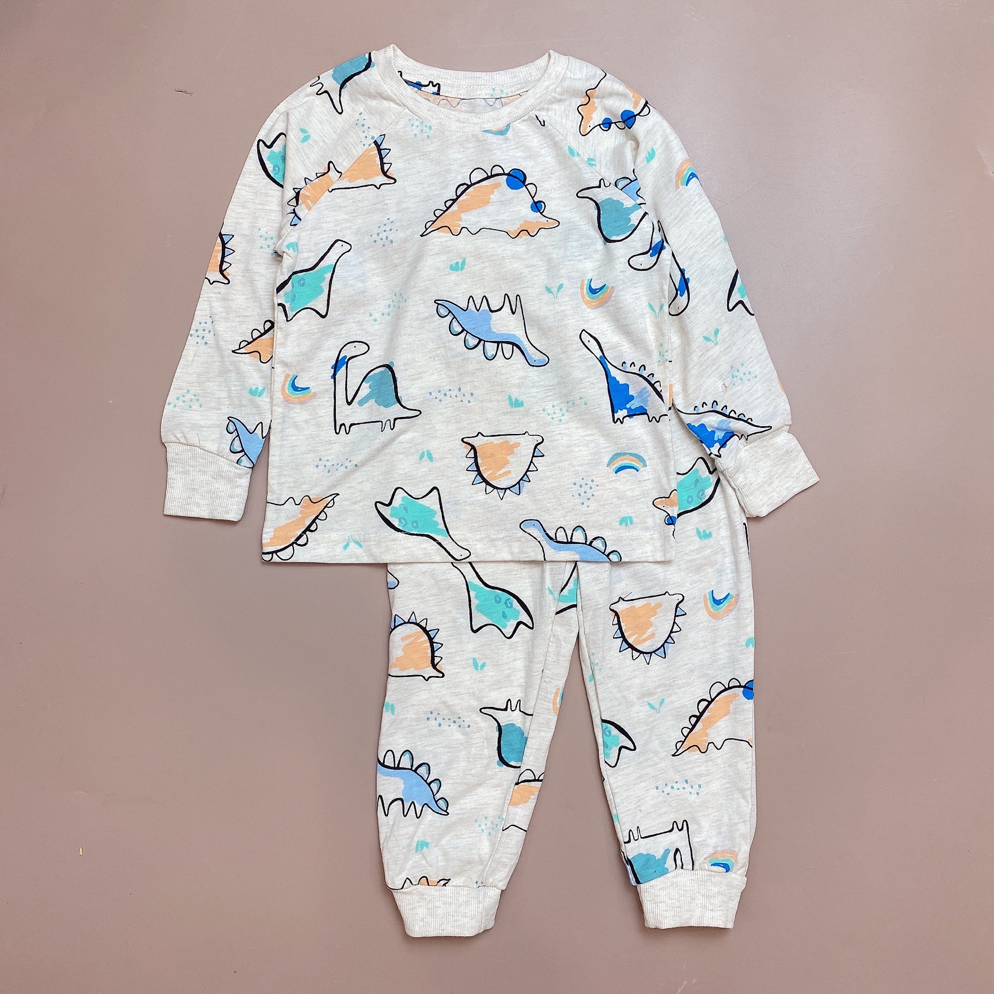 Bộ cotton Matalan nhiều hình khủng long BT size 9m - 6y