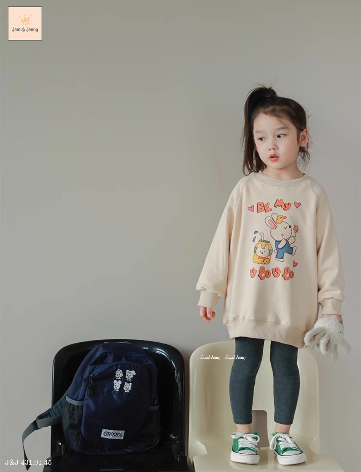 Set Jam&Jenny áo váy + quần legging cotton 3 hình BG size 2 - 12y