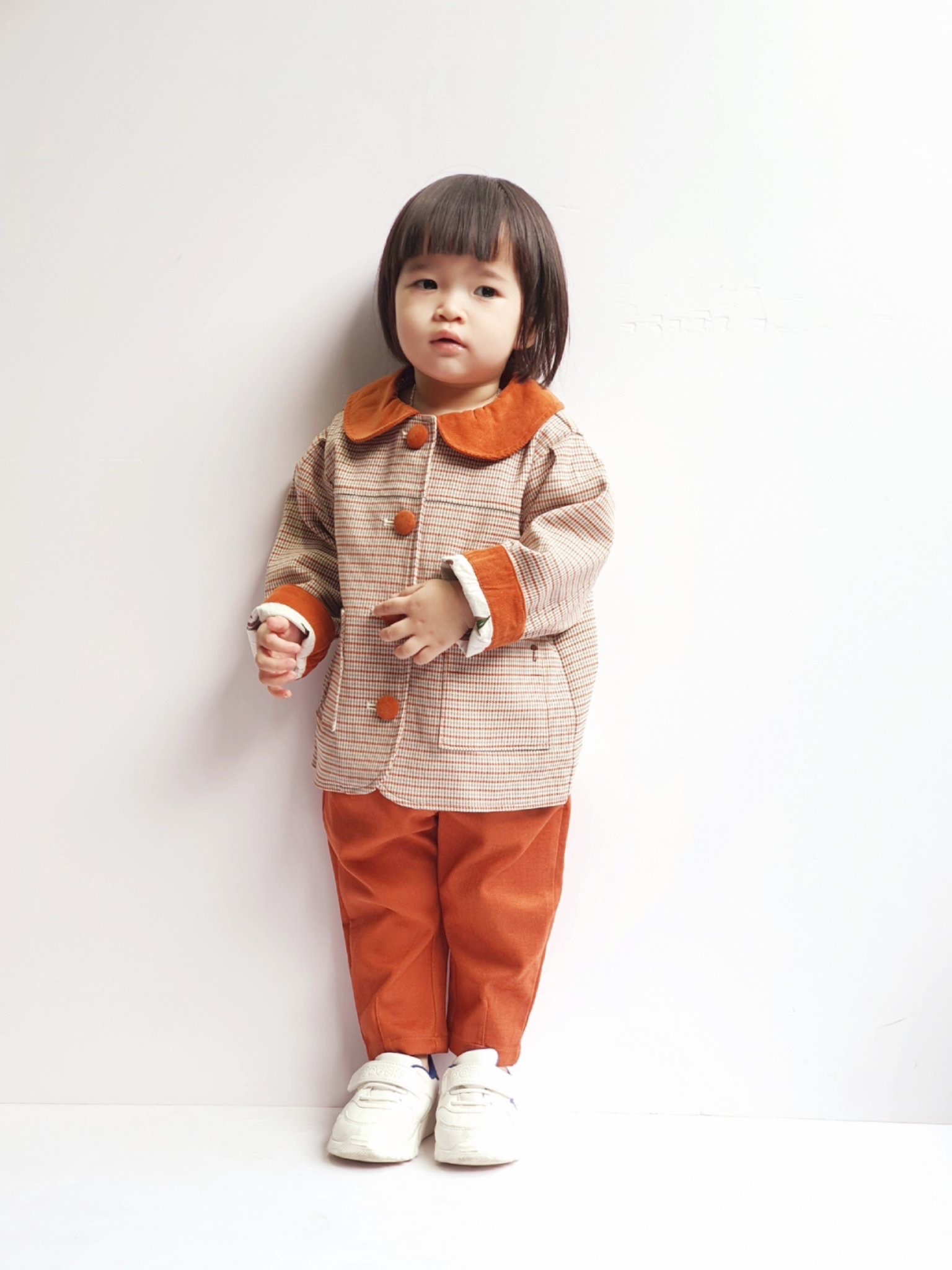 Áo khoác nỉ kẻ cổ sen Moimoln BG